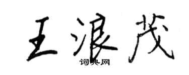 王正良王浪茂行书个性签名怎么写