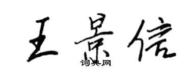 王正良王景信行书个性签名怎么写