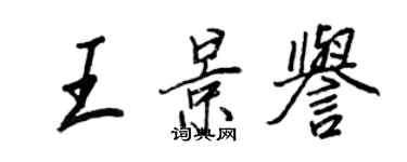王正良王景誉行书个性签名怎么写