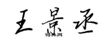 王正良王景丞行书个性签名怎么写