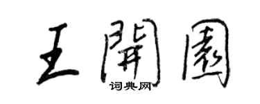 王正良王开园行书个性签名怎么写