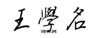 王正良王学名行书个性签名怎么写