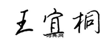 王正良王宜桐行书个性签名怎么写