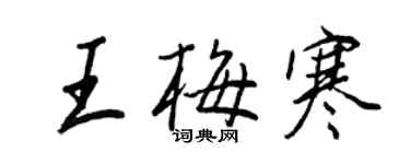 王正良王梅寒行书个性签名怎么写