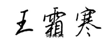 王正良王霜寒行书个性签名怎么写