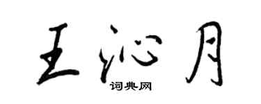 王正良王沁月行书个性签名怎么写