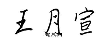 王正良王月宣行书个性签名怎么写