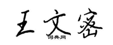 王正良王文密行书个性签名怎么写