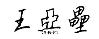 王正良王亚垒行书个性签名怎么写