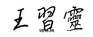 王正良王习灵行书个性签名怎么写