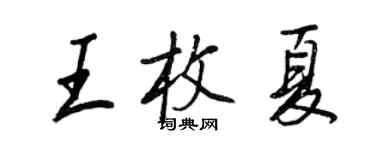 王正良王枚夏行书个性签名怎么写