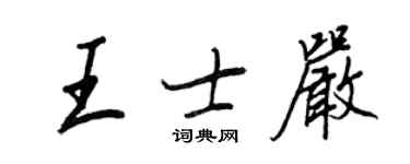 王正良王士严行书个性签名怎么写