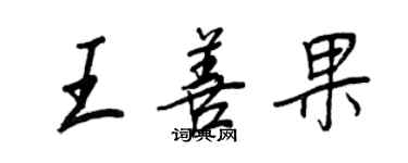 王正良王善果行书个性签名怎么写