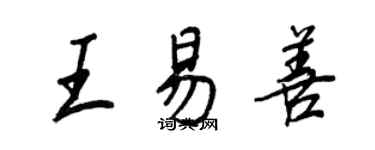 王正良王易善行书个性签名怎么写