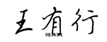王正良王有行行书个性签名怎么写