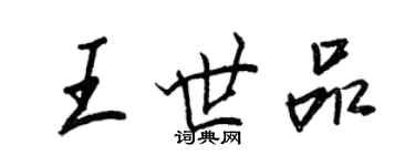 王正良王世品行书个性签名怎么写