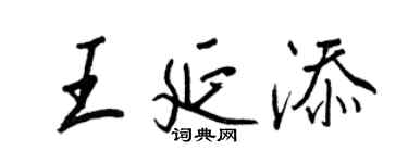 王正良王延添行书个性签名怎么写