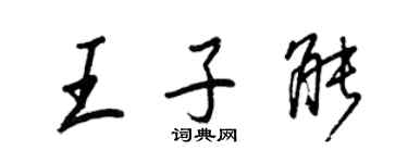 王正良王子能行书个性签名怎么写