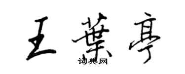 王正良王叶亭行书个性签名怎么写