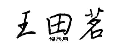 王正良王田茗行书个性签名怎么写