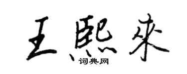 王正良王熙来行书个性签名怎么写