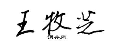 王正良王牧芝行书个性签名怎么写