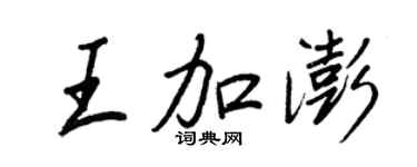 王正良王加澎行书个性签名怎么写