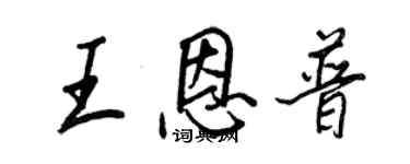 王正良王恩普行书个性签名怎么写