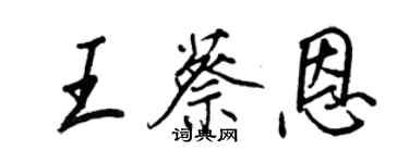 王正良王蔡恩行书个性签名怎么写