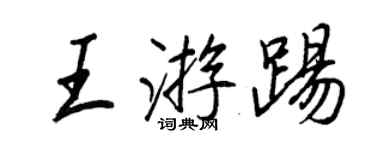王正良王游踢行书个性签名怎么写