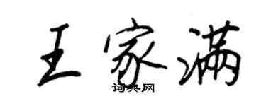 王正良王家满行书个性签名怎么写