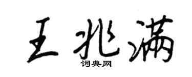 王正良王兆满行书个性签名怎么写