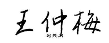 王正良王仲梅行书个性签名怎么写