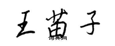 王正良王苗子行书个性签名怎么写