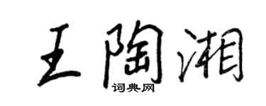 王正良王陶湘行书个性签名怎么写