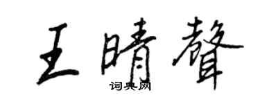 王正良王晴声行书个性签名怎么写