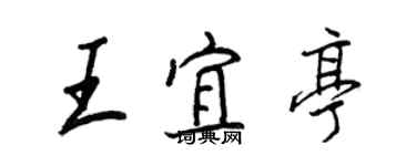 王正良王宜亭行书个性签名怎么写