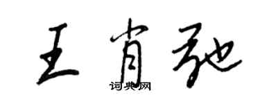 王正良王肖弛行书个性签名怎么写