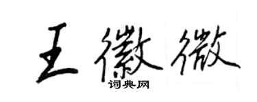王正良王徽微行书个性签名怎么写
