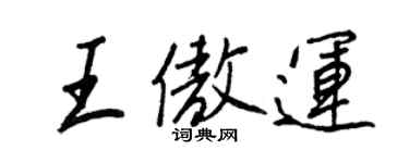 王正良王傲运行书个性签名怎么写
