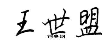 王正良王世盟行书个性签名怎么写