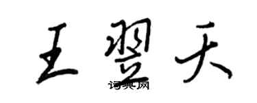 王正良王翌夭行书个性签名怎么写