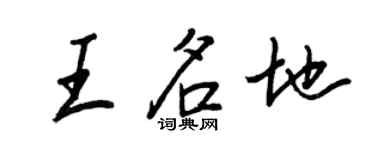 王正良王名地行书个性签名怎么写
