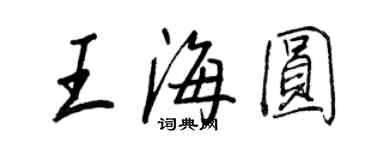 王正良王海圆行书个性签名怎么写