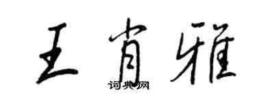 王正良王肖雅行书个性签名怎么写