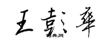 王正良王彭华行书个性签名怎么写