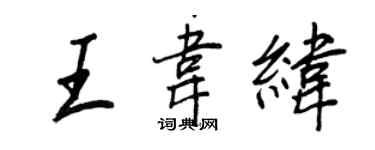 王正良王韦纬行书个性签名怎么写
