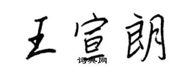 王正良王宣朗行书个性签名怎么写