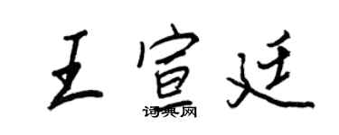 王正良王宣廷行书个性签名怎么写