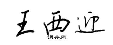 王正良王西迎行书个性签名怎么写